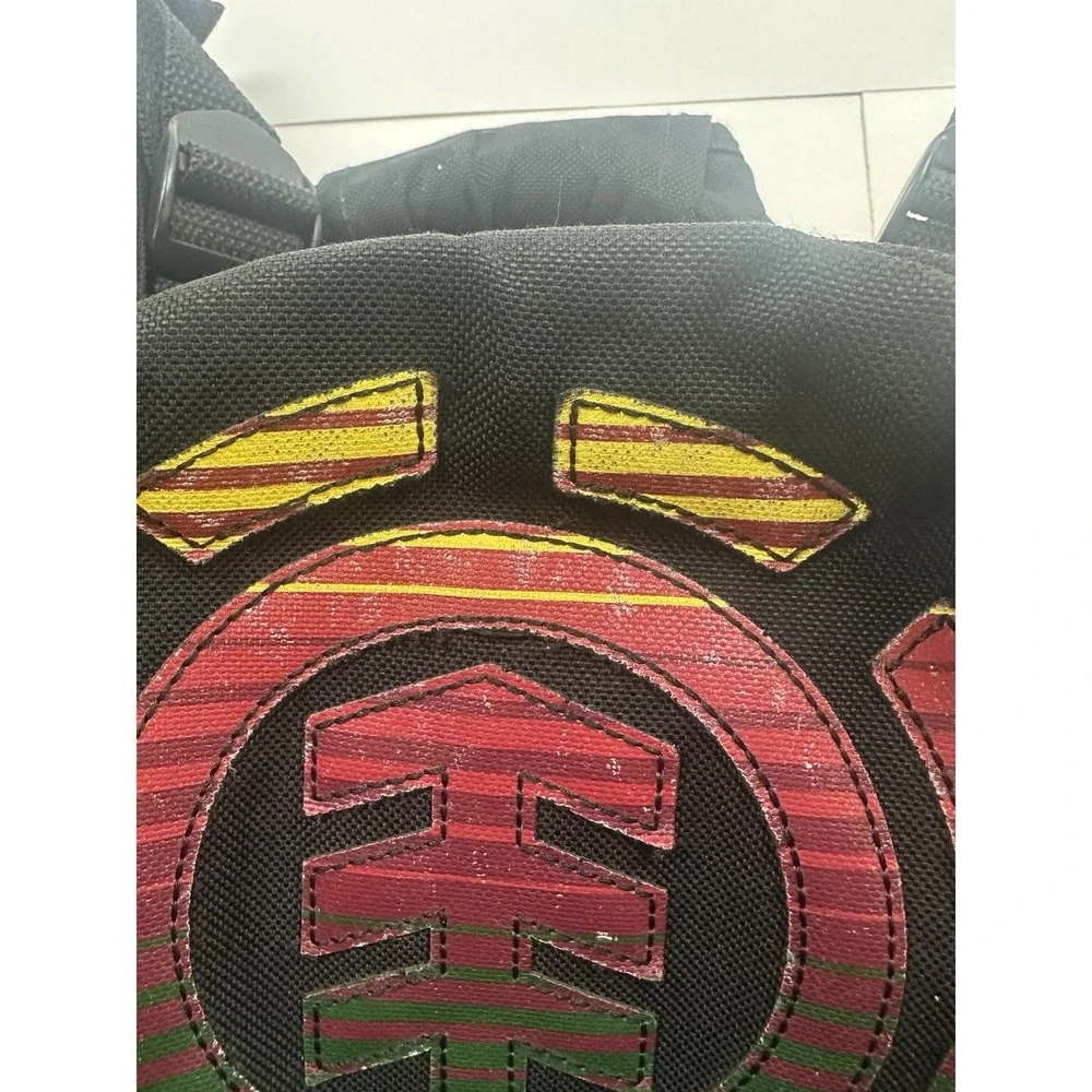 Element Black Mohave Skateboard Backpack Bag Rasta Logo